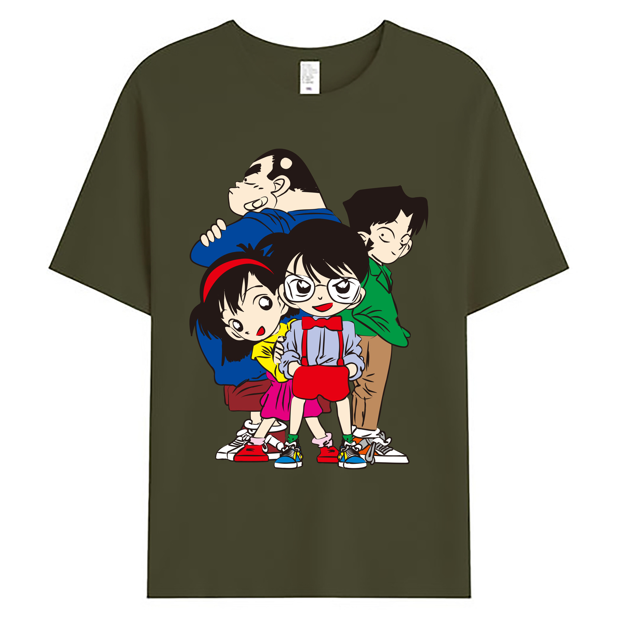 （画像用） 名探偵コナン Detective Conan 綿100％ メンズ半袖Tシャツ｜肌触りやわらか＆通気性